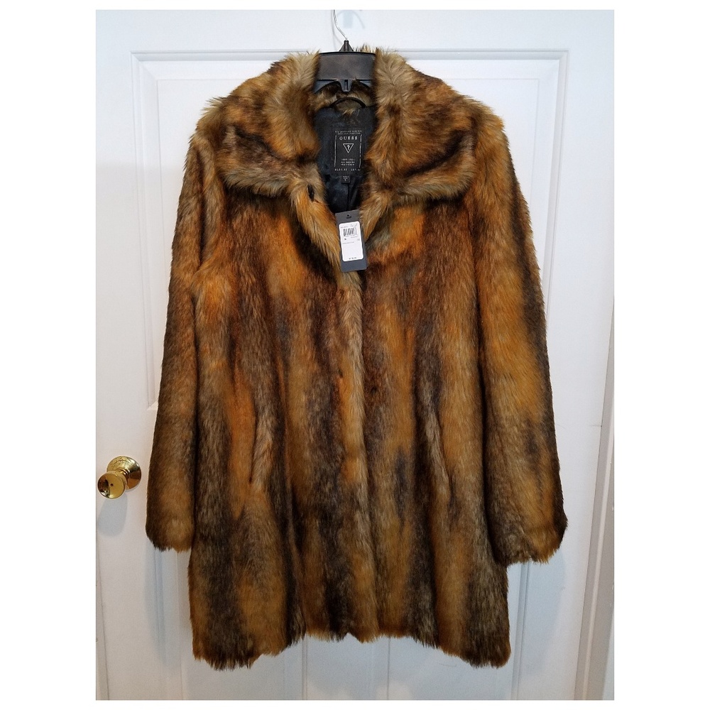 Guess Abigal Faux Fur Coat (NWT)